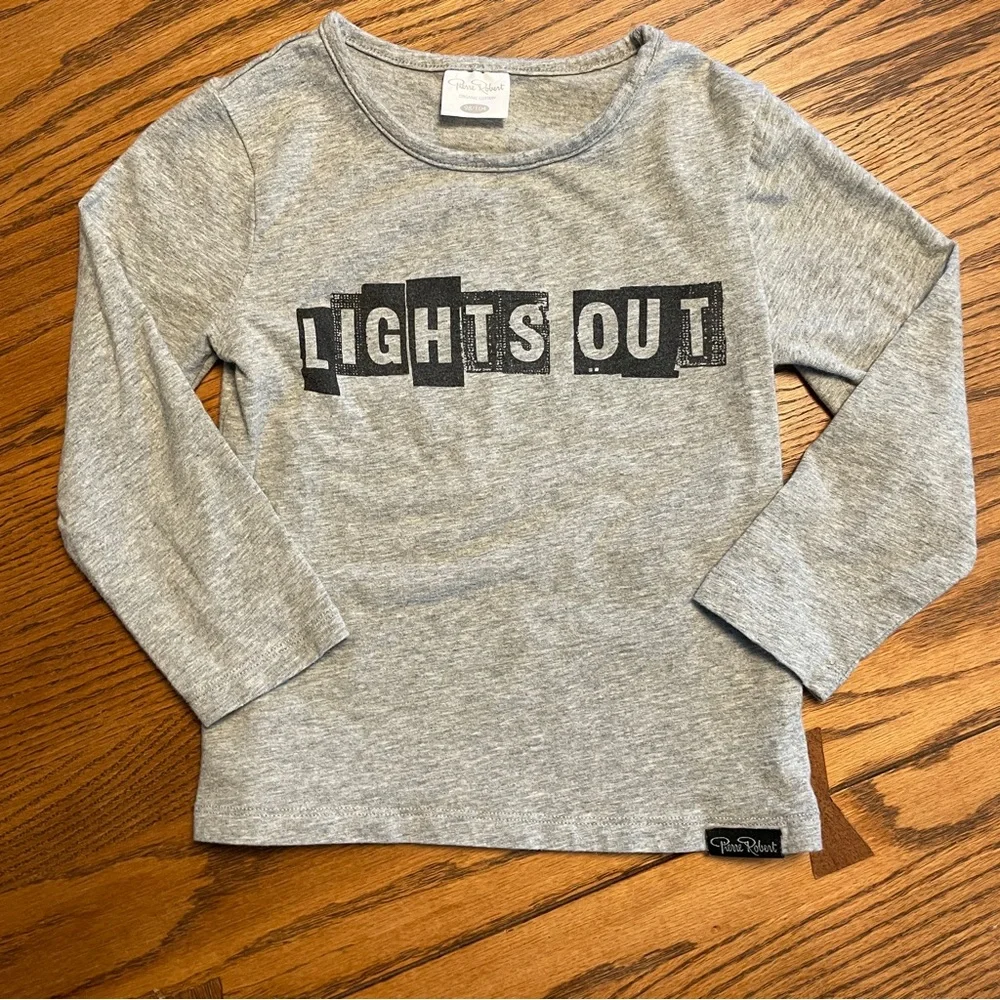 Gray 'Lights Out' Long Sleeve Kids Tee by
